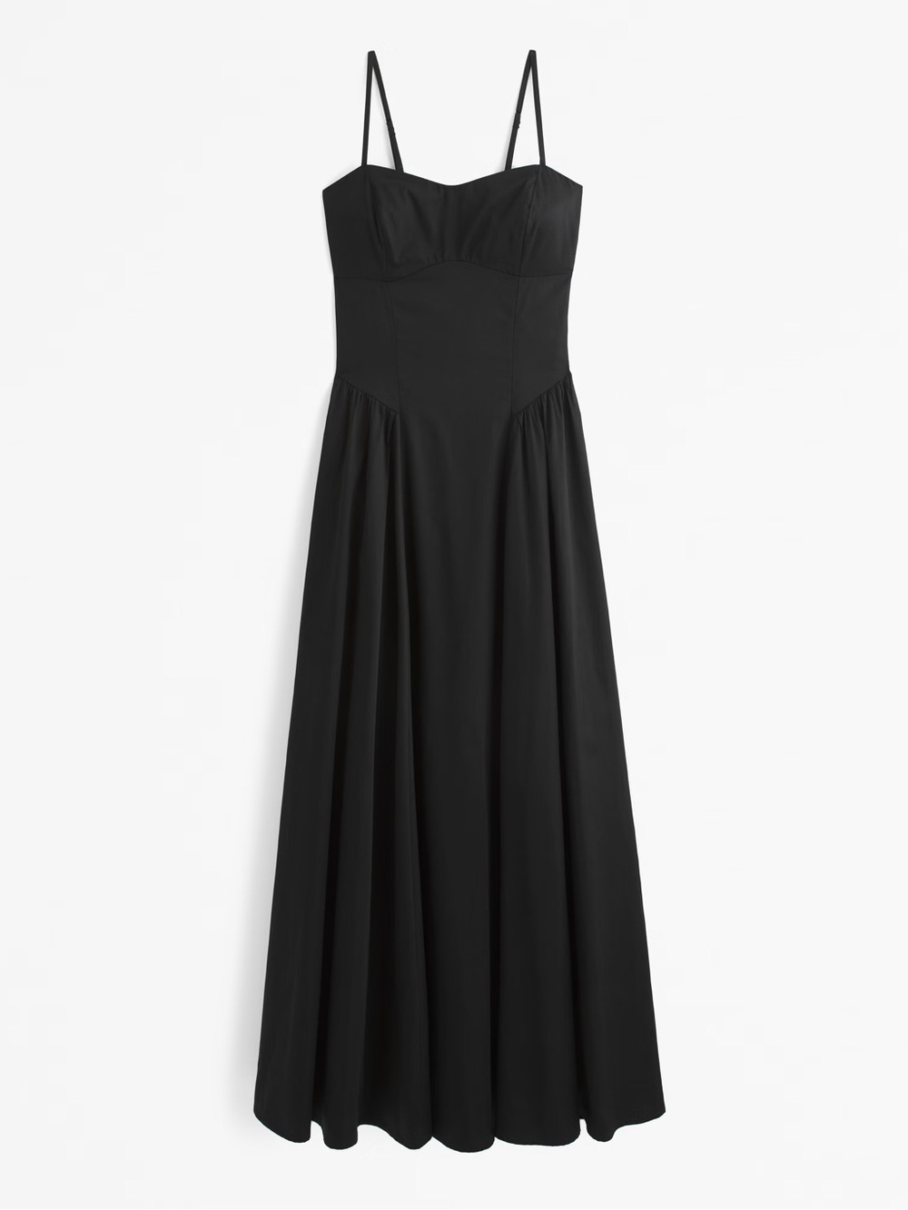 Abercrombie & Fitch Black Dipped Waist Sweetheart Maxi Dress Small
